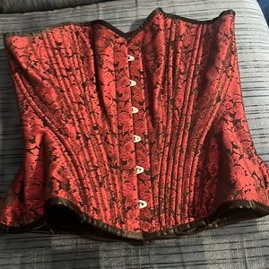 Red and Black corset top